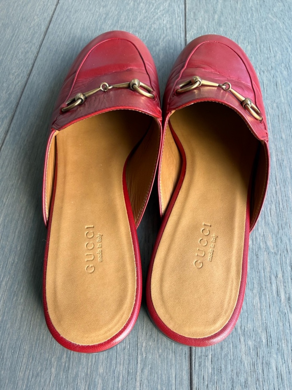 GUCCI Red Leather Mules (Women’s Size 39) - Picture 4 of 4